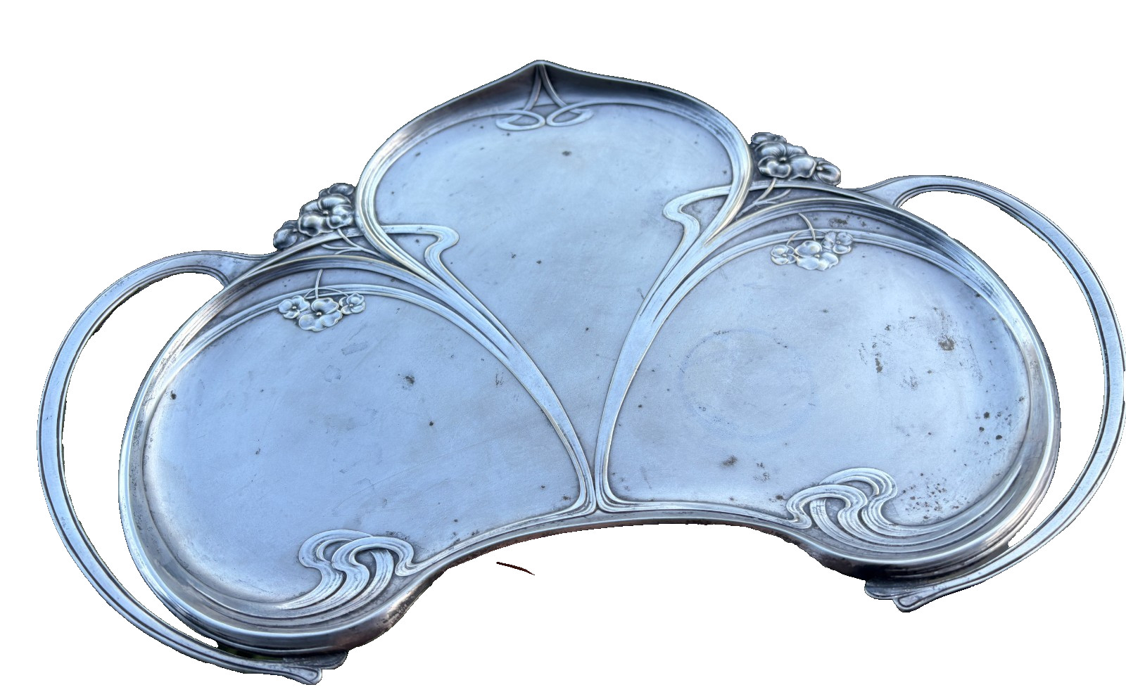 Antique WMF Art Nouveau Jugendstil Silver Plated 3 Section Serving Tray