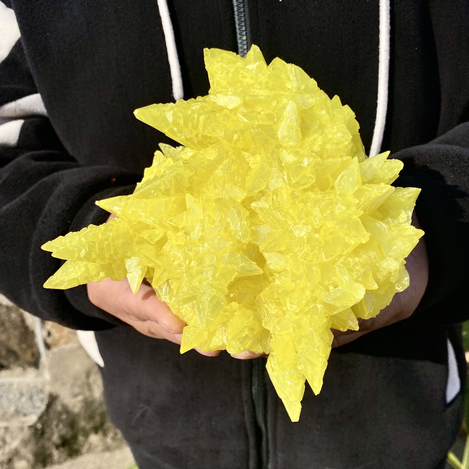 1.75LB Rare Natural yellow sulfur crystal quartz crystal mineral specimen-