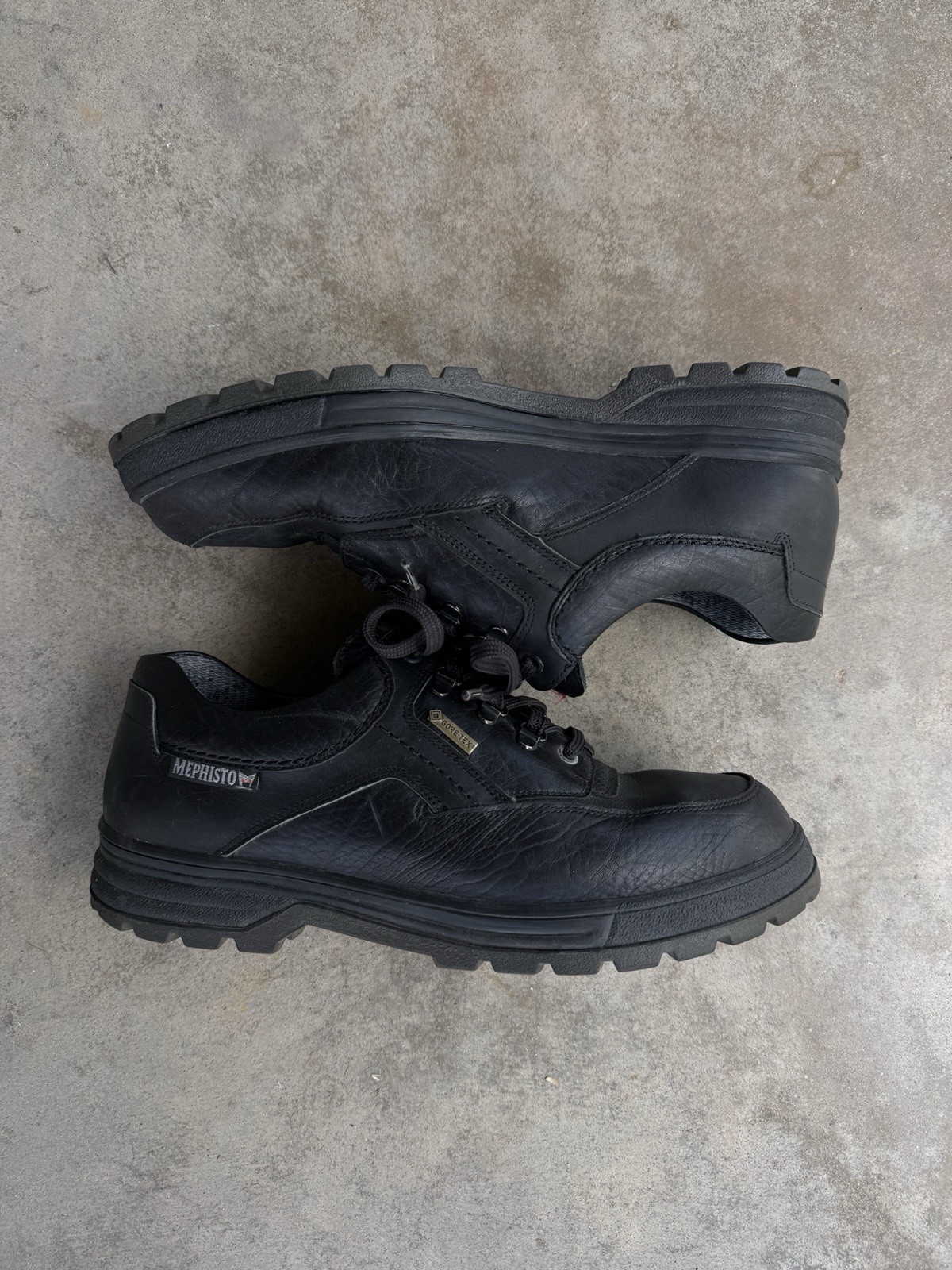 Mephisto Men’s Barracuda Black Leather Shoes, Size 10.5 Waterproof Gore-Tex