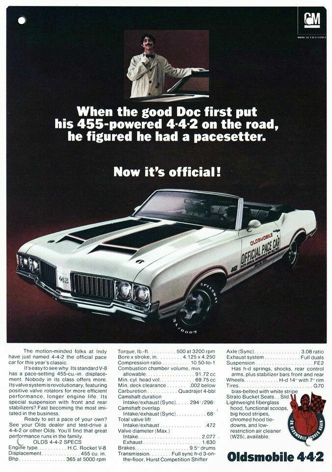 1970 OLDSMOBILE 442 Convertible Indy 500 Pace Car DECORATIVE REPLICA METAL SIGN 1970 OLDSMOBILE 442 Convertible Indy 500 Pace Car DECORATIVE REPLICA METAL SIGN