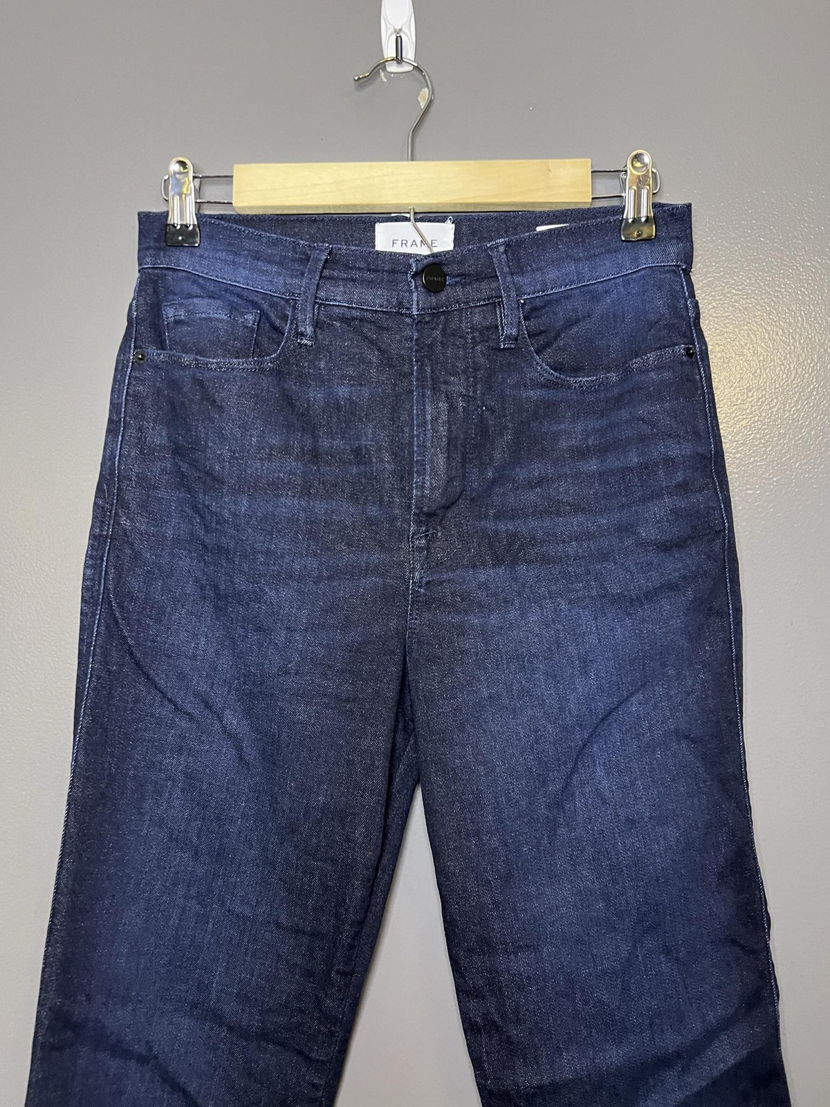 FRAME Le Sylvie Jeans Womens 28 Dark Wash Blue Mid Rise Slim Straight Denim