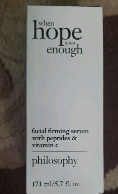 Philosophy WHEN HOPE IS NOT ENOUGH FIRMING FACIAL SERUM 5.7 JUMBO SIZE AMAZING Philosophy WHEN HOPE IS NOT ENOUGH FIRMING FACIAL SERUM 5.7 JUMBO SIZE AMAZING