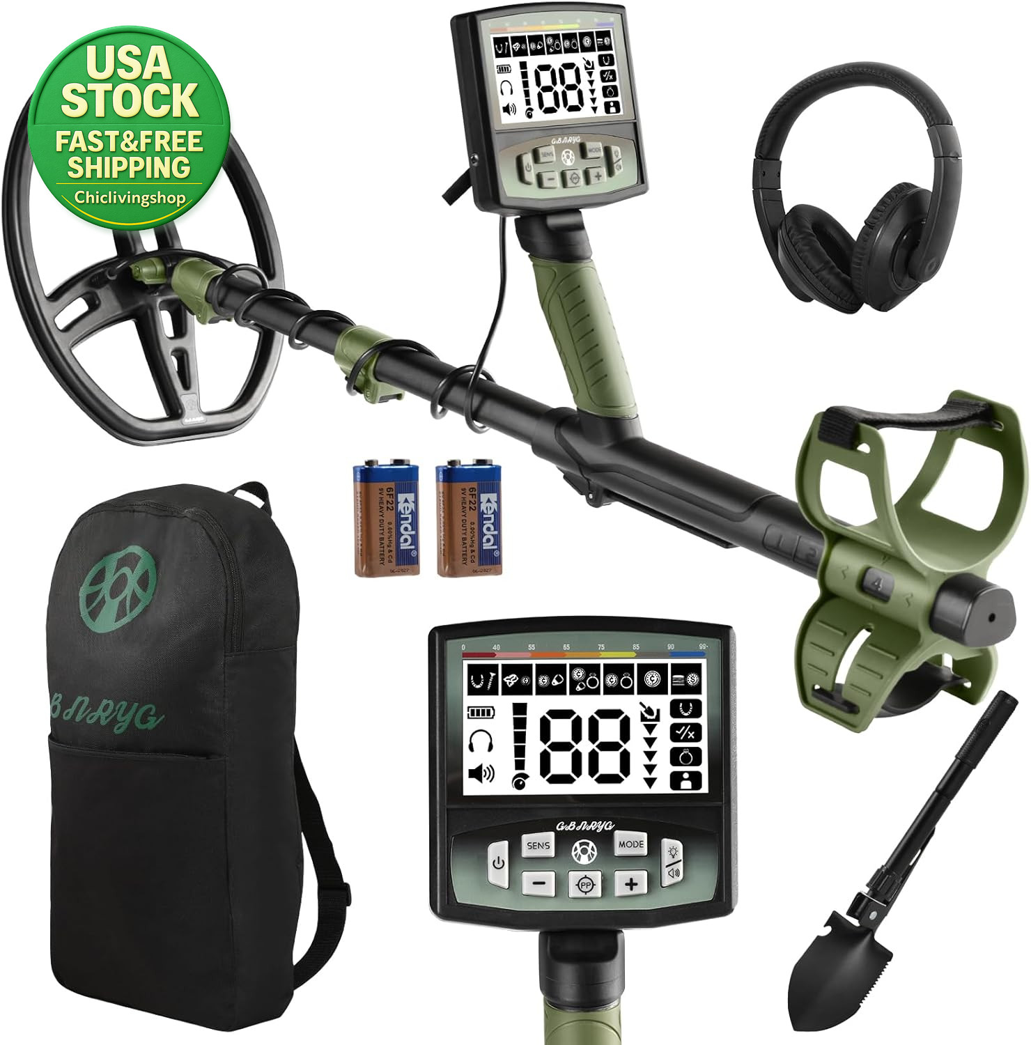 Professional Metal Detector Adults Deep Scanning Gold Finder Waterproof Coil