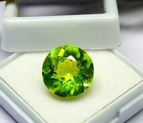 Natural Green Peridot Certified Loose Gemstone Round Cut 10 CT Gemstone AAA Natural Green Peridot Certified Loose Gemstone Round Cut 10 CT Gemstone AAA