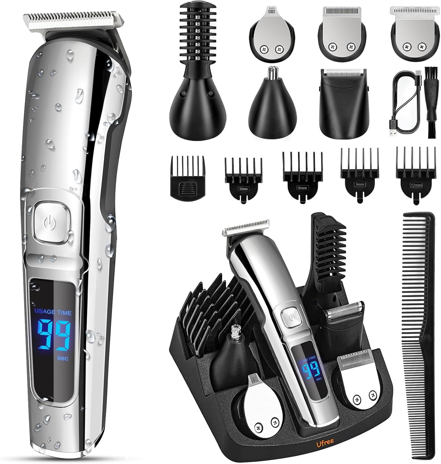 All-in-One Waterproof Beard Trimmer & Grooming Kit for Men - Perfect Gift