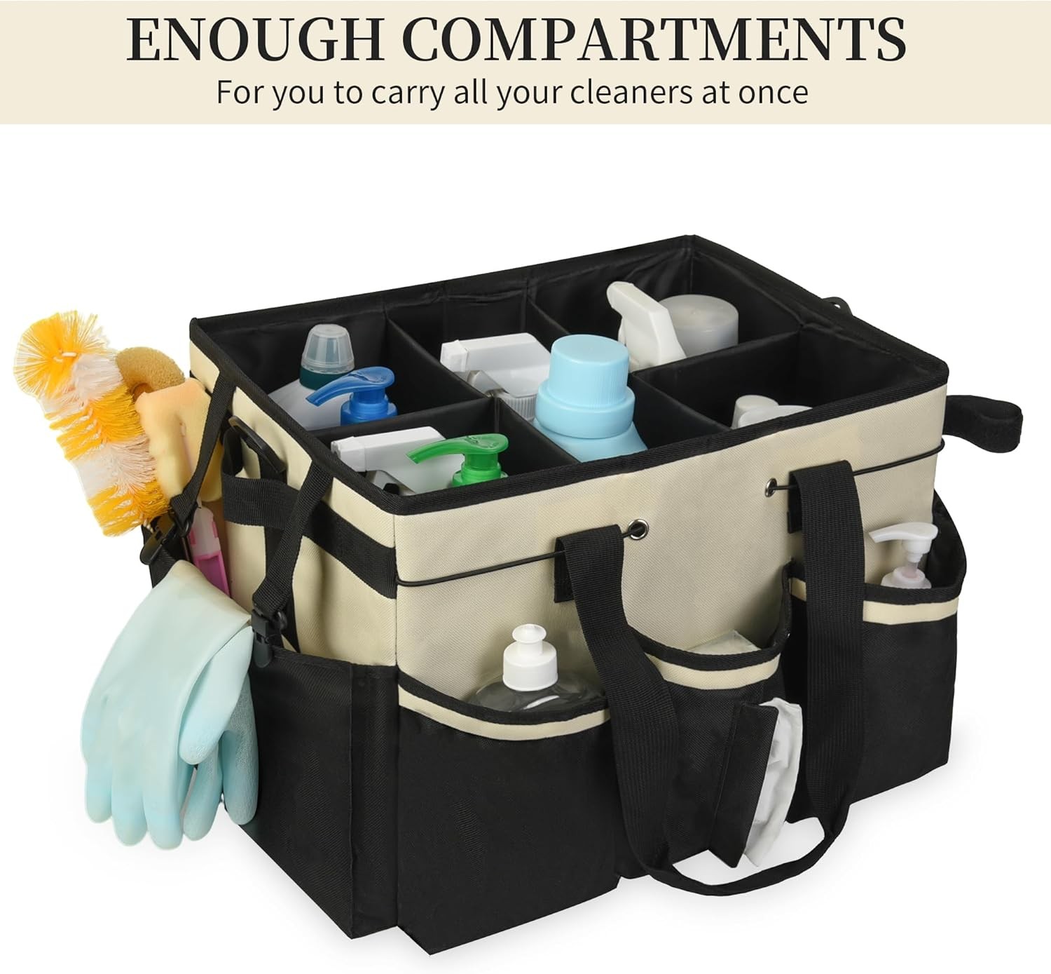 Wearable Cleaning Caddy Bag with Handle Multifunctional Large Cleaning Supplies.