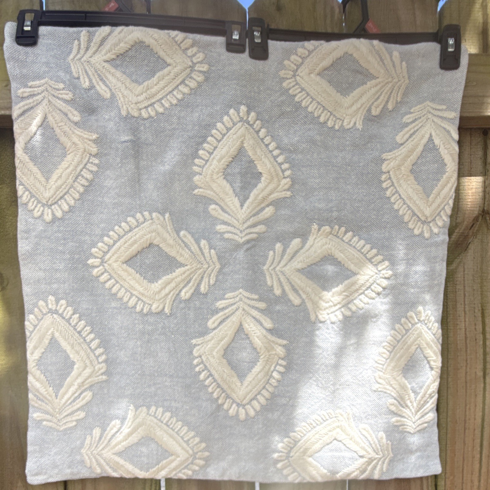 Serena & Lily Leighton Embroidered Coastal, Blue & White Pillow Cover.