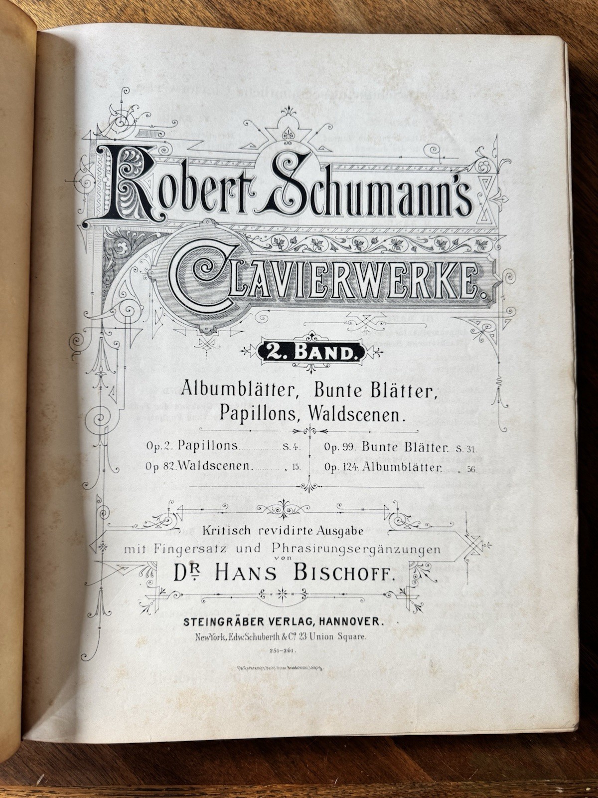 Antique 1880s Piano Sheet Music Bound Book Mozart Schumann Wagner Dresden