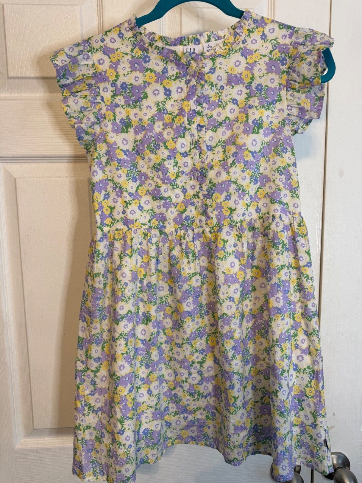 GAP Kids, girls floral flutter sleeve woven dress GAP Kids, girls floral flutter sleeve woven dress