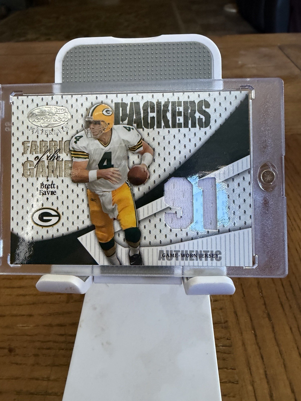 2004 Leaf Donruss Certified Materials - Fabric of the Game BRETT FAVRE /91 2004 Leaf Donruss Certified Materials - Fabric of the Game BRETT FAVRE /91