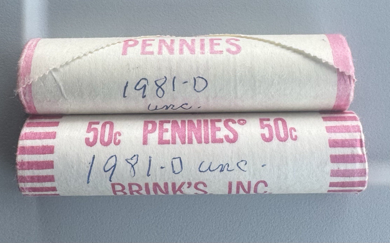 1981 D Lincoln Cent Penny - Roll Of 50 - Unc - OBW - 2  Rolls Available