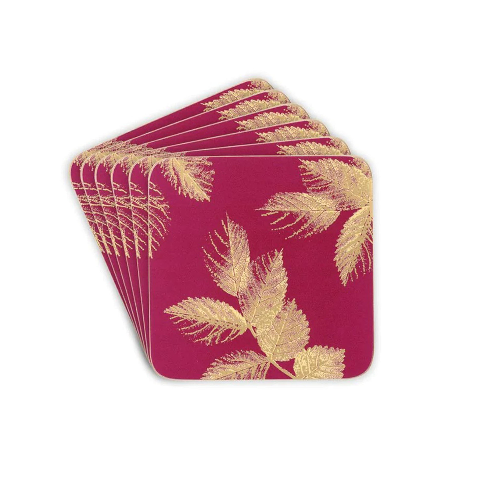 Pimpernel Sara Miller Etched Leaves Coasters, Set of 6