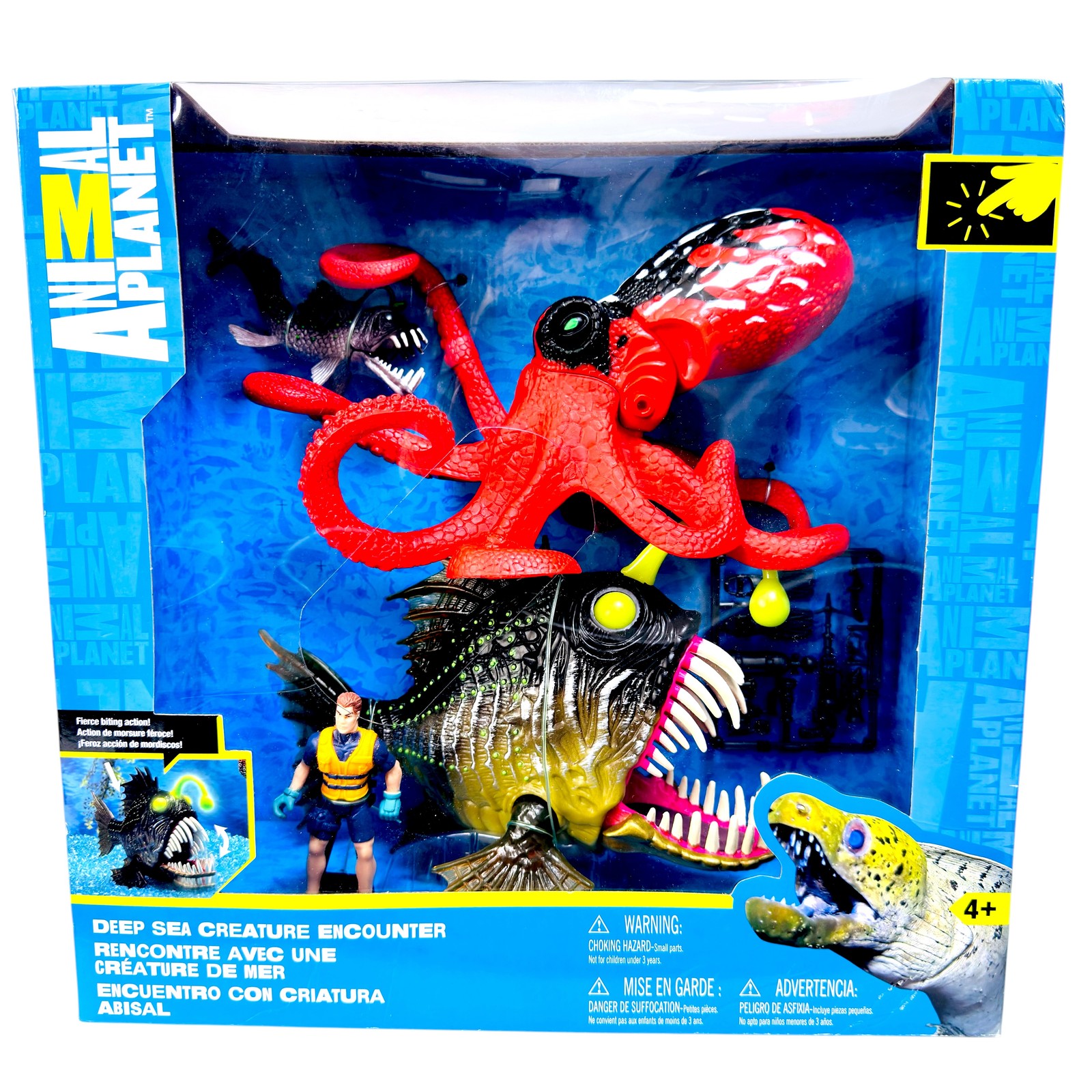 Animal Planet Deep Sea Creature Giant Octopus Anglerfish Playset RARE 2015 Toys