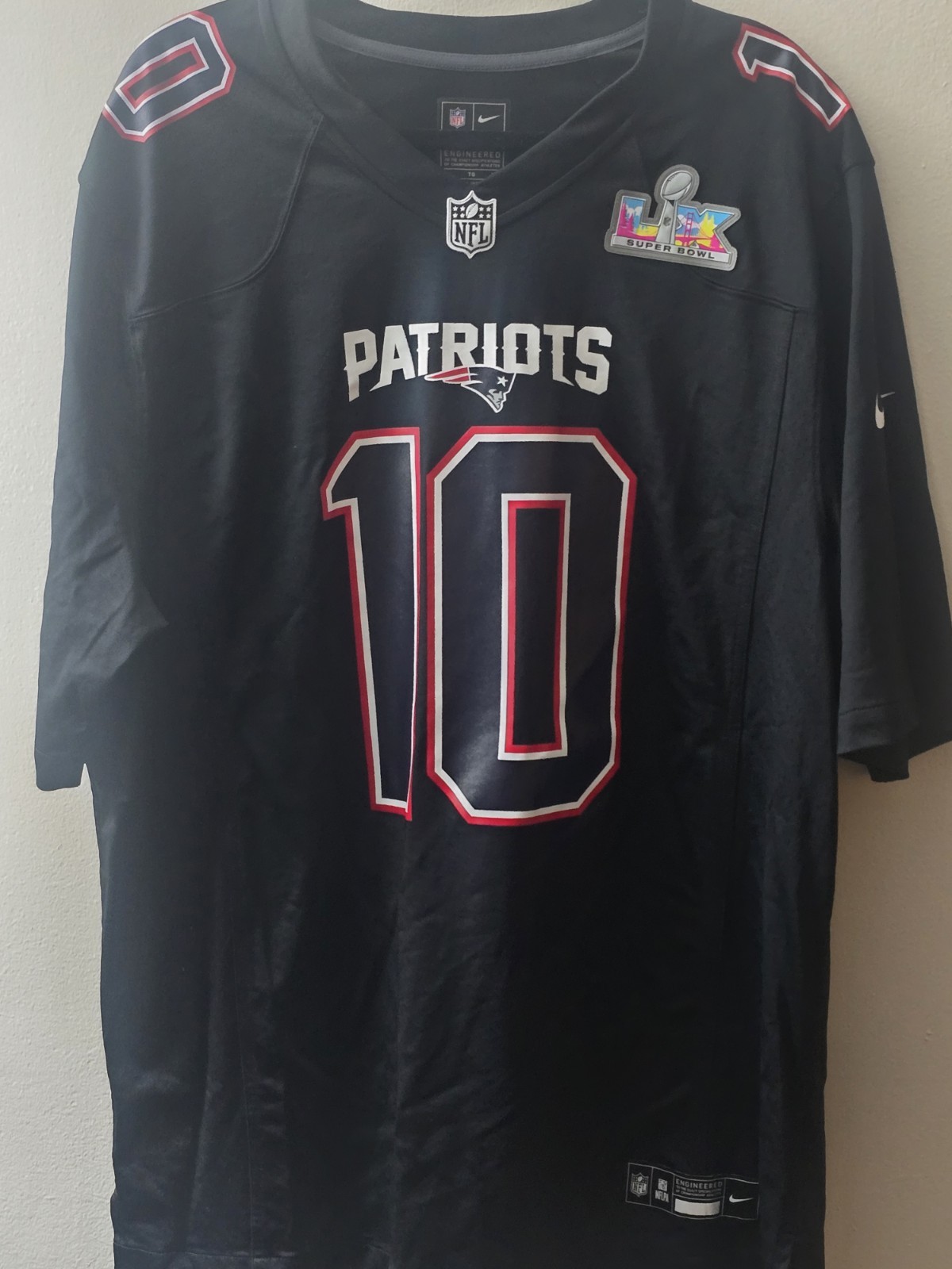 Nike Patriots Drake Maye #10 Super Bowl LX Black Game Jersey Men\'s XL NWOT Nike Patriots Drake Maye #10 Super Bowl LX Black Game Jersey Men\'s XL NWOT