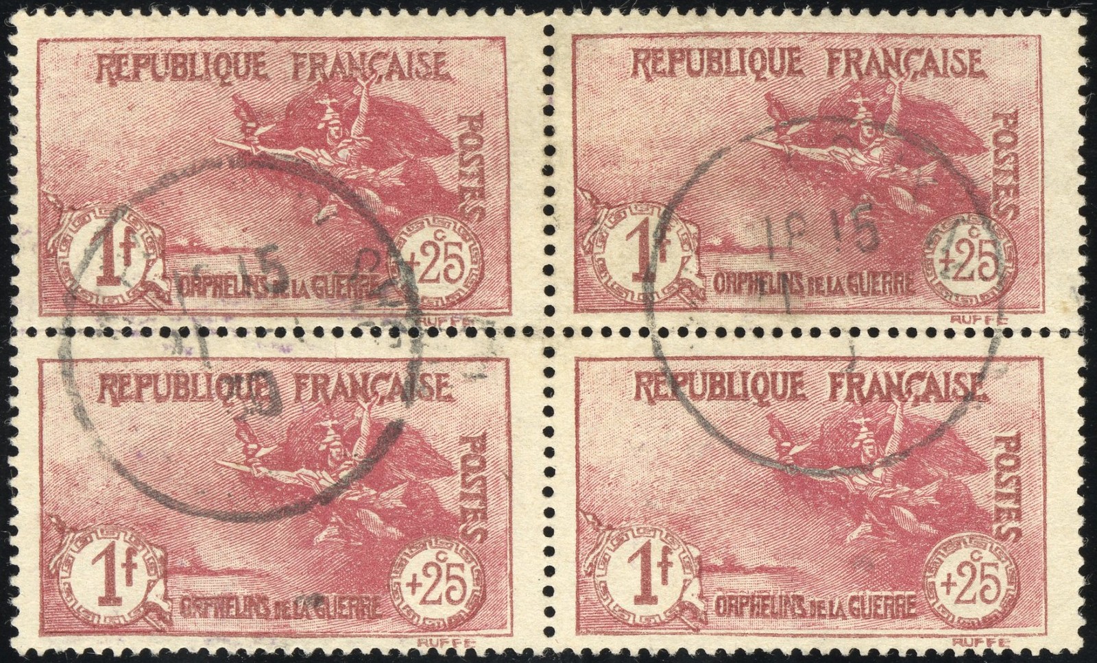 France Stamps # B22 Used VF Block Of 4 Scott Value $200.00 France Stamps # B22 Used VF Block Of 4 Scott Value $200.00