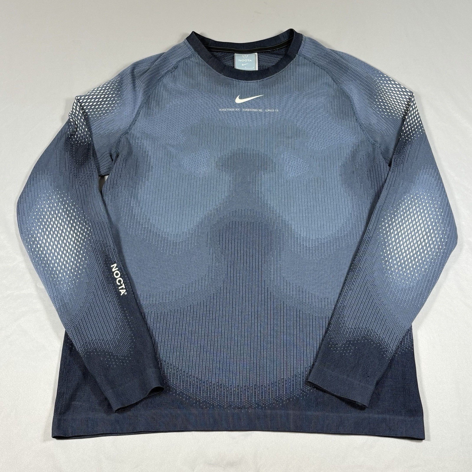 Nike x Drake NOCTA Men\'s L Crew Neck Long Sleeve Top Blue DV3653-479