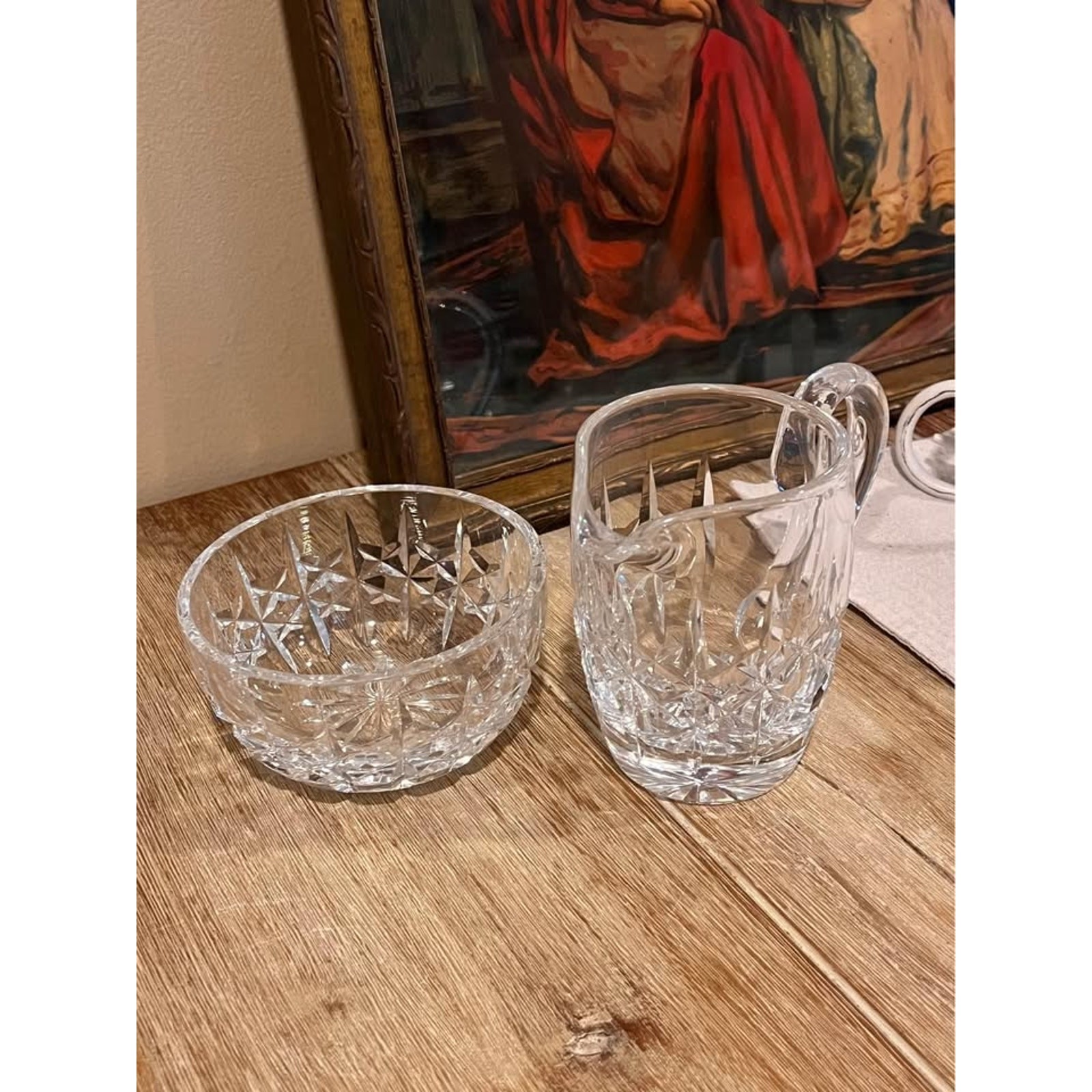 Vintage Waterford Sugarbowl and Cream Pitcher