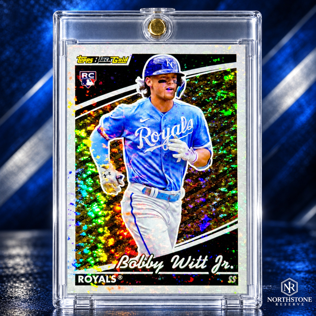 Bobby Witt Jr Rookie RC Topps Black Gold Rare Shimmer Refractor Royals Mint Card