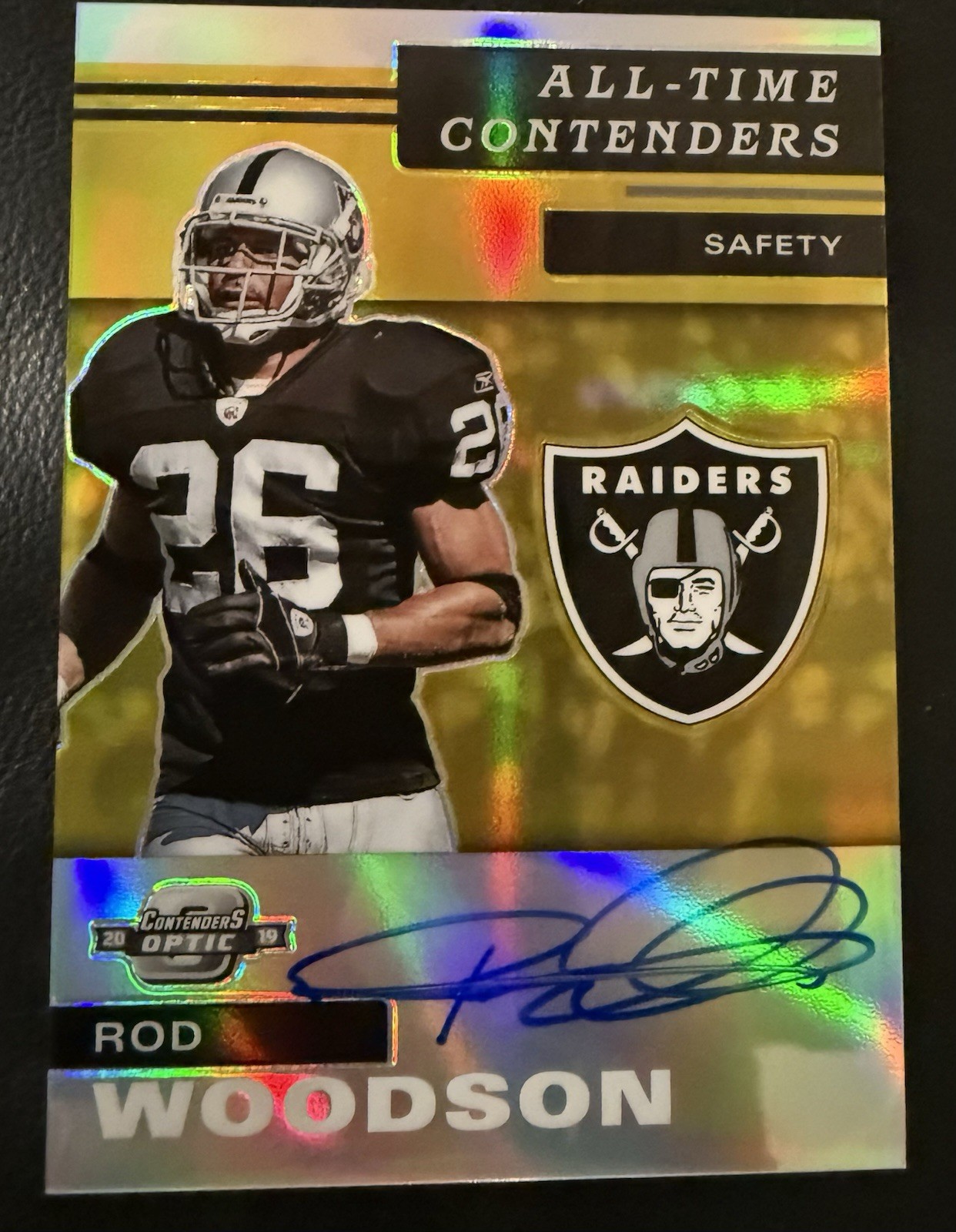 2019 Panini Contenders Optic  Gold 9/10 Rod Woodson  Raiders  Auto 