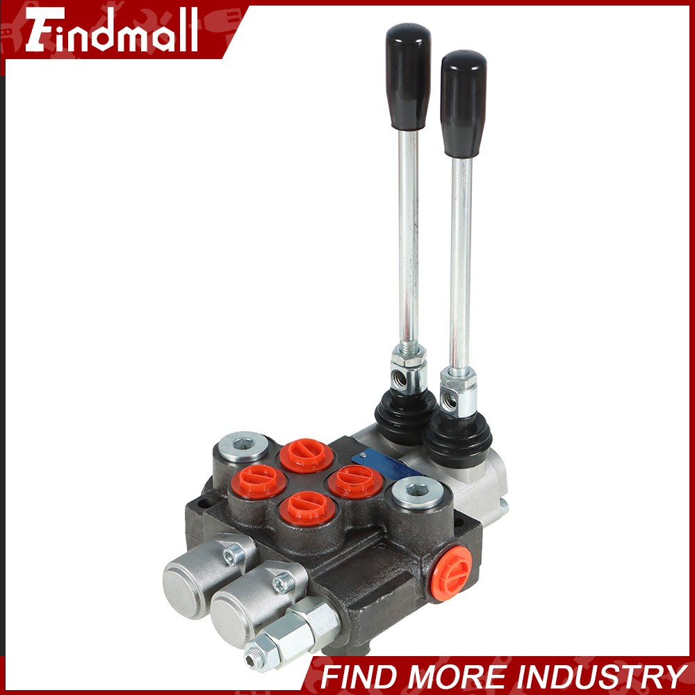 Hydraulic Monoblock Double Acting Control Valve 11 GPM 2 Spool SAE Ports