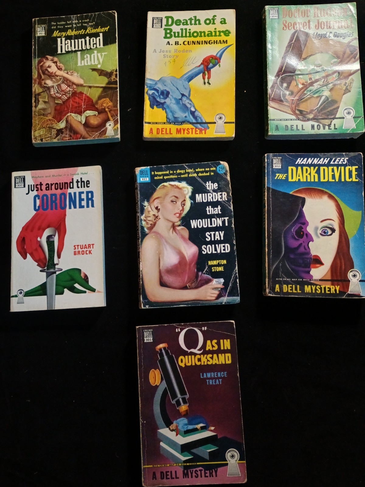 7 Dell Mystery/Smut Vintage Paperbacks B128