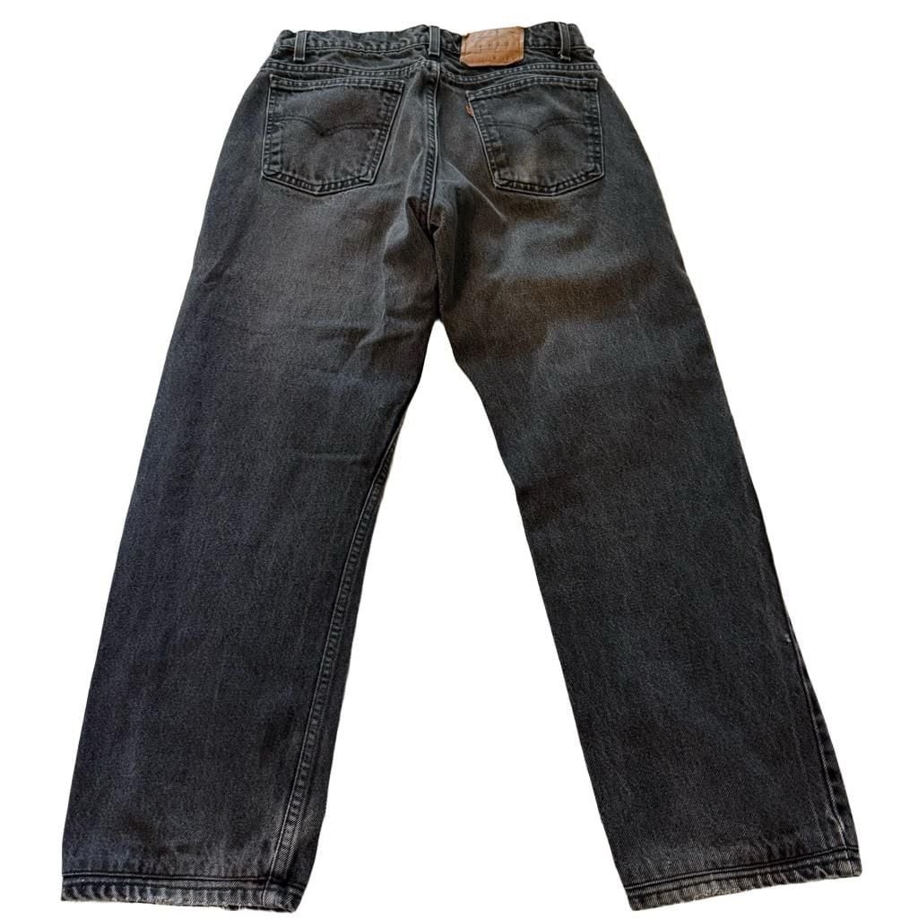 Levi\'s 505 Black Denim Jeans Size 35x32 Orange Tab Vintage