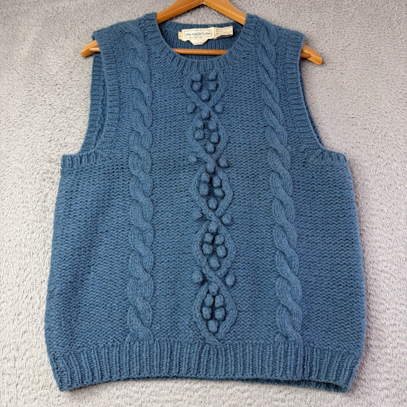 VTG Eagle\'s Eye Sweater Vest Womens Large Knit 100% Shetland Wool Eagle\'s Eye