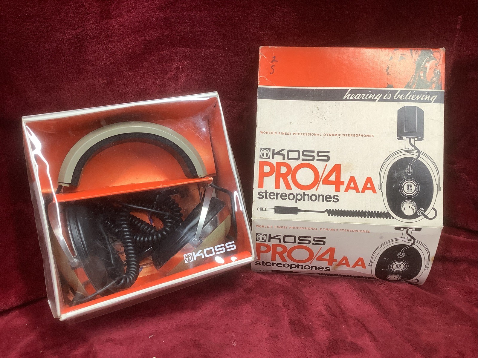 Vintage Koss Pro/4AA Studio Quality Stereo Headphones Green Headband OPENBOX Vintage Koss Pro/4AA Studio Quality Stereo Headphones Green Headband OPENBOX
