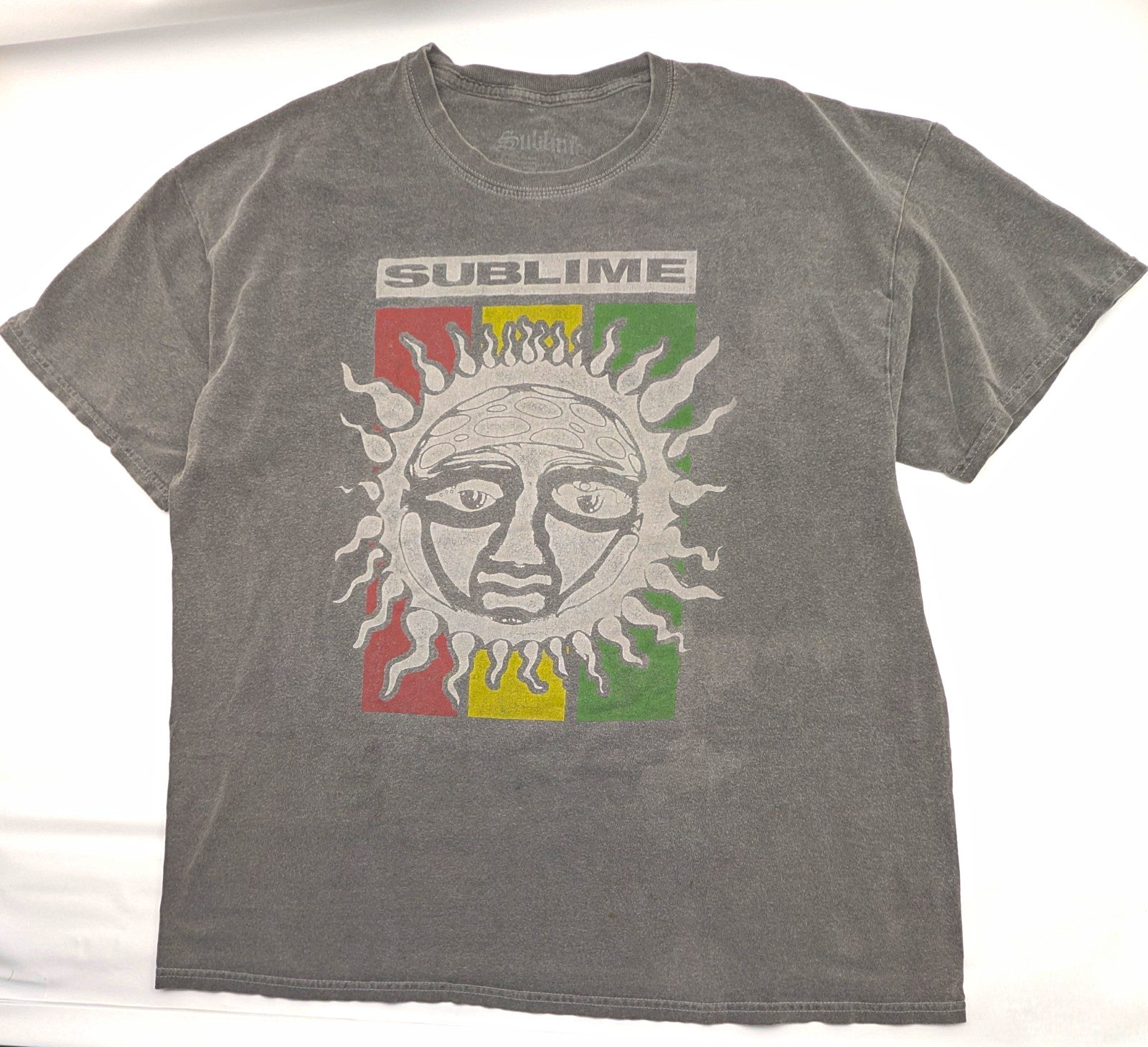 Sublime Sun Graphic Print Gray Cotton Crew Neck Short Sleeve T-Shirt L