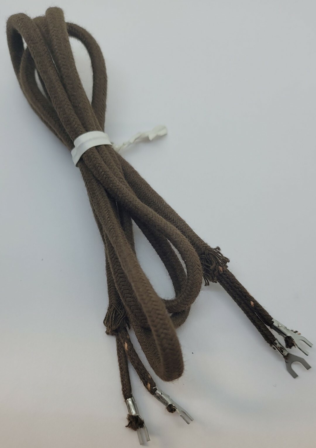 Antique Brown Cloth Covered Telephone RECEIVER CORD 35 Antique Brown Cloth Covered Telephone RECEIVER CORD 35