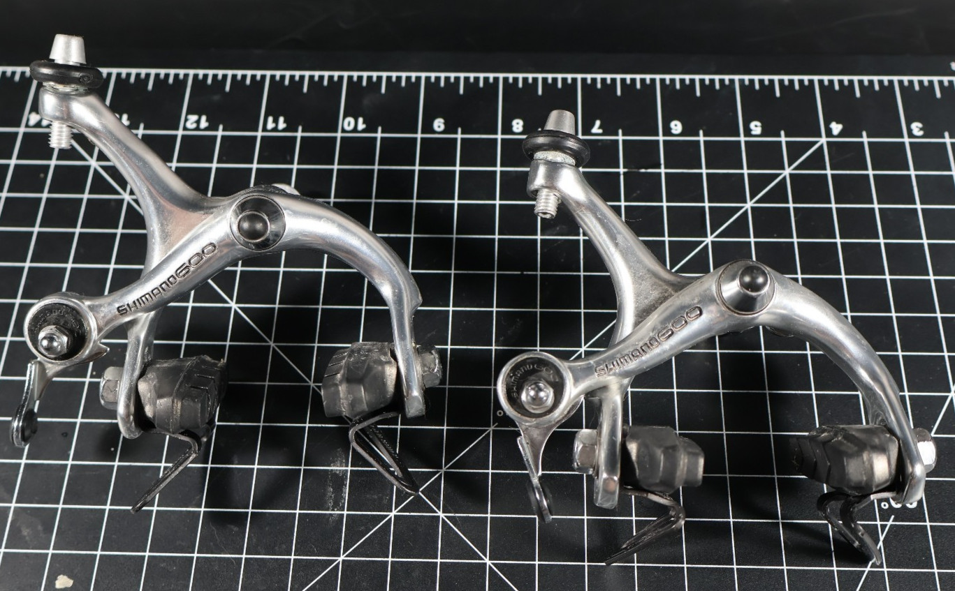 NOS New Shimano 600 BR-6208 Caliper Brakes Set Silver Road Bike Vintage Japan