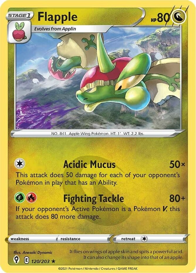 Flapple - 120/203 - Rare (Near Mint) Evolving Skies - Dragon Pokémon