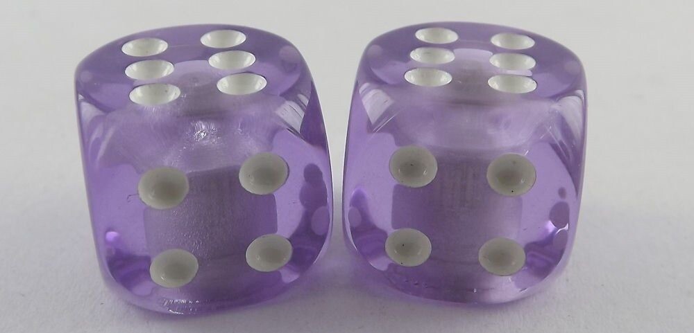Translucent Purple 2-piece Dice Valve Caps Old School Fits SE Hutch Redline NEW