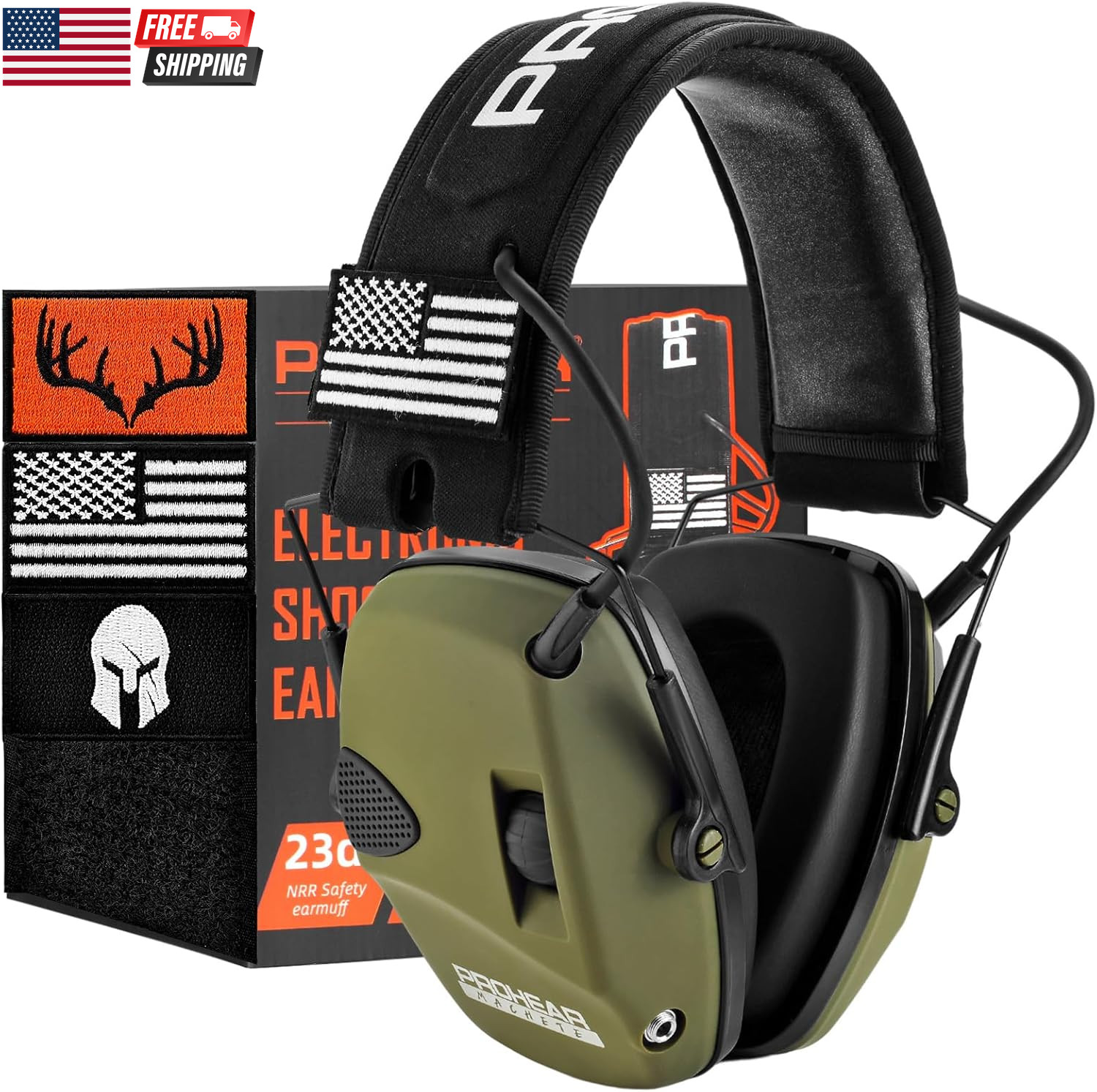 Electronic Ear Protection for Shooting with 4X Sound Amplification, Gun Range He