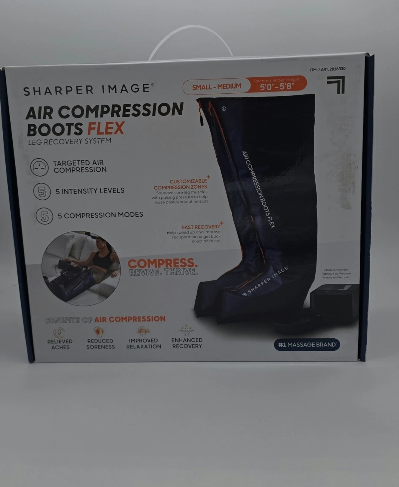 S-M- Sharper Image Powerboost Air Compression Boots Electric Leg Massager S-M- Sharper Image Powerboost Air Compression Boots Electric Leg Massager