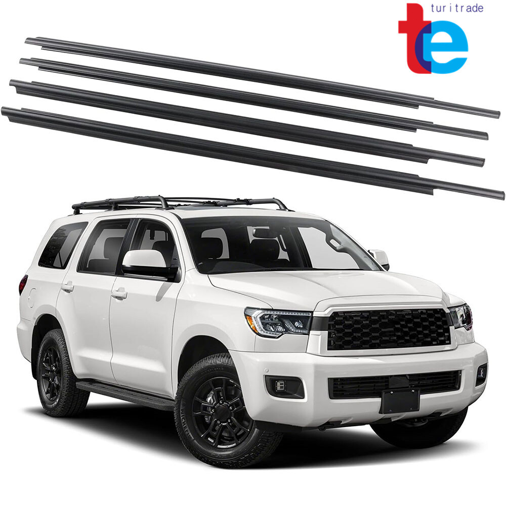 For Toyota Sequoia 2008-2020 4 PCS SET Door Belt Molding Weatherstrip