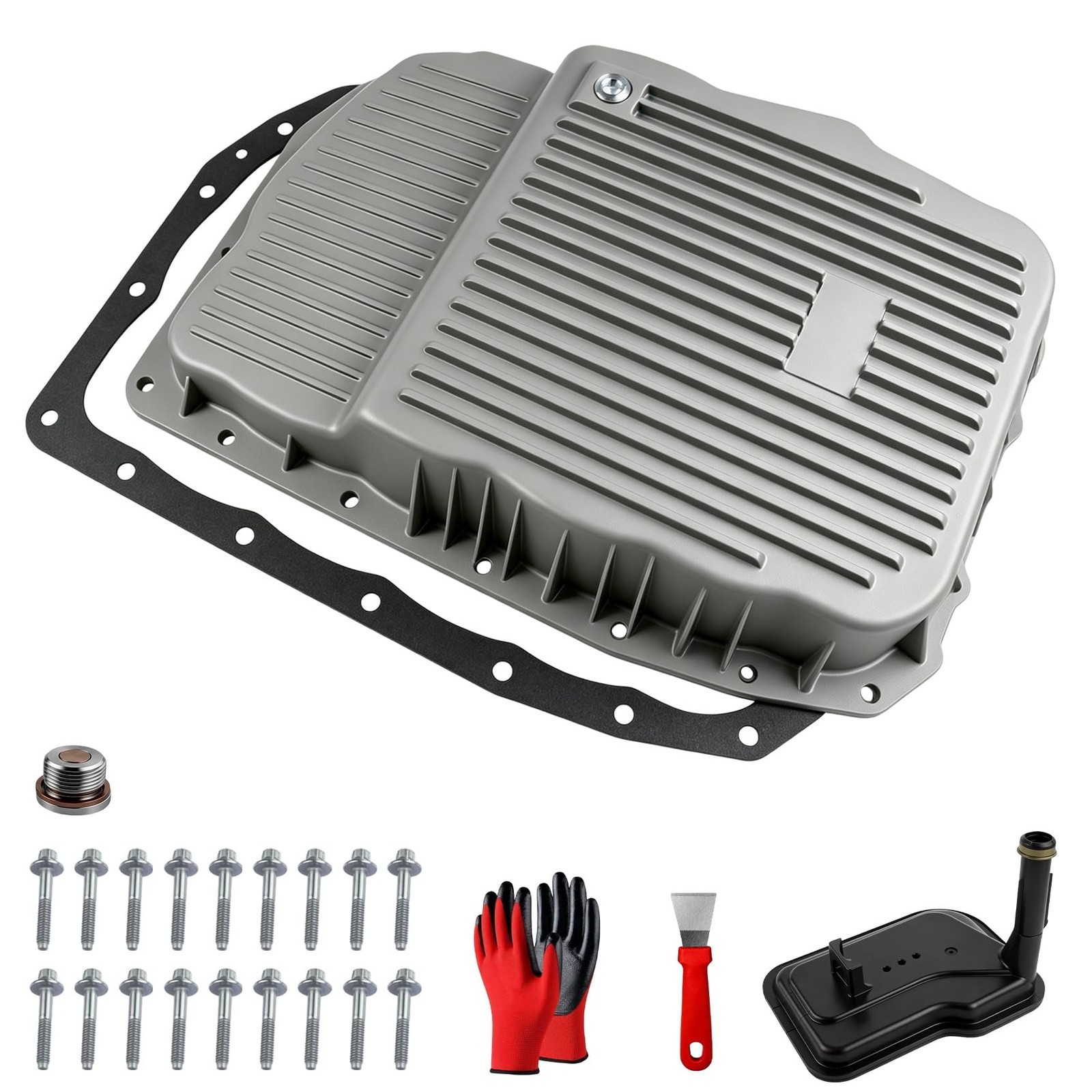 Upgraded Aluminum 265-582 6L80 Transmission Oil Pan Gasket & Filter for GM