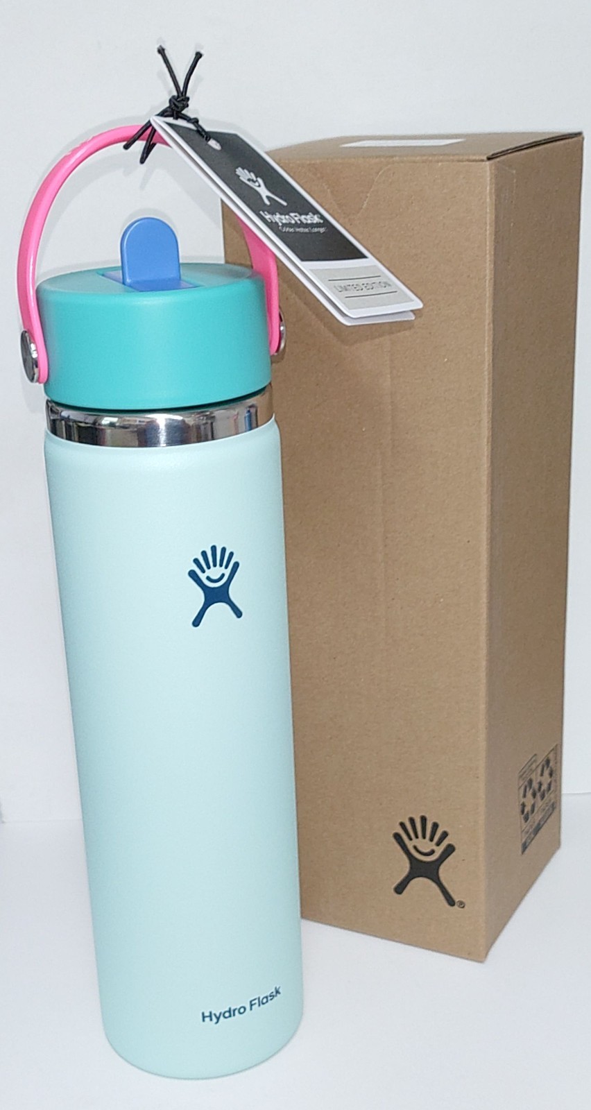 Hydro Flask 24 oz Wide Mouth Flex Straw Water Bottle - Polar Plunge NIB