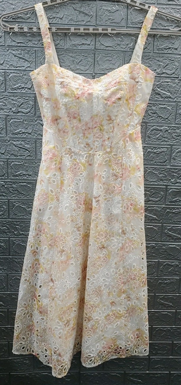 Used Bardot Lilah Corset Lined Midi Dress Sunny Floral Size 8