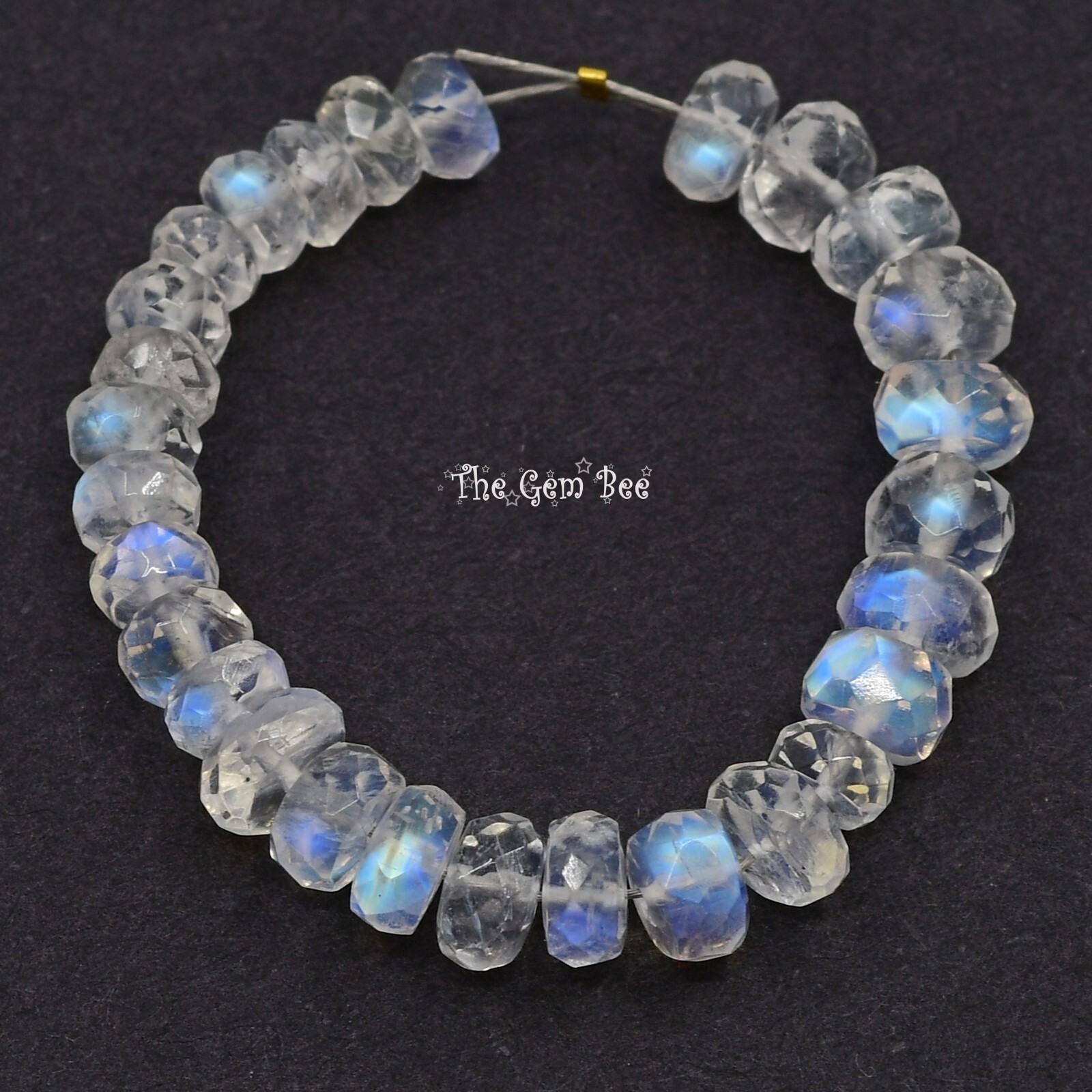 4.5mm Rainbow Moonstone Faceted Rondelle Beads 3\ 4.5mm Rainbow Moonstone Faceted Rondelle Beads 3\