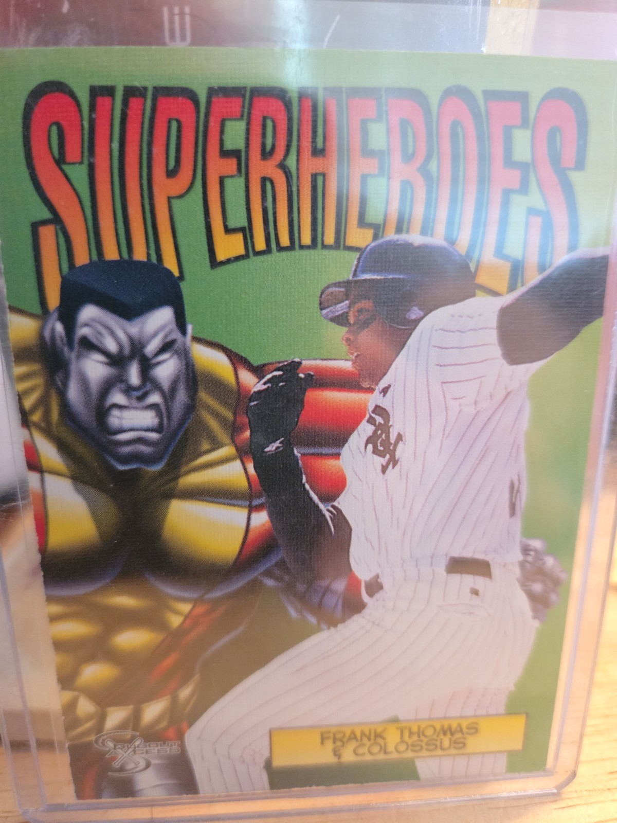 1998 Skybox Dugout Axcess Superheroes Frank Thomas & Colossus #9SH