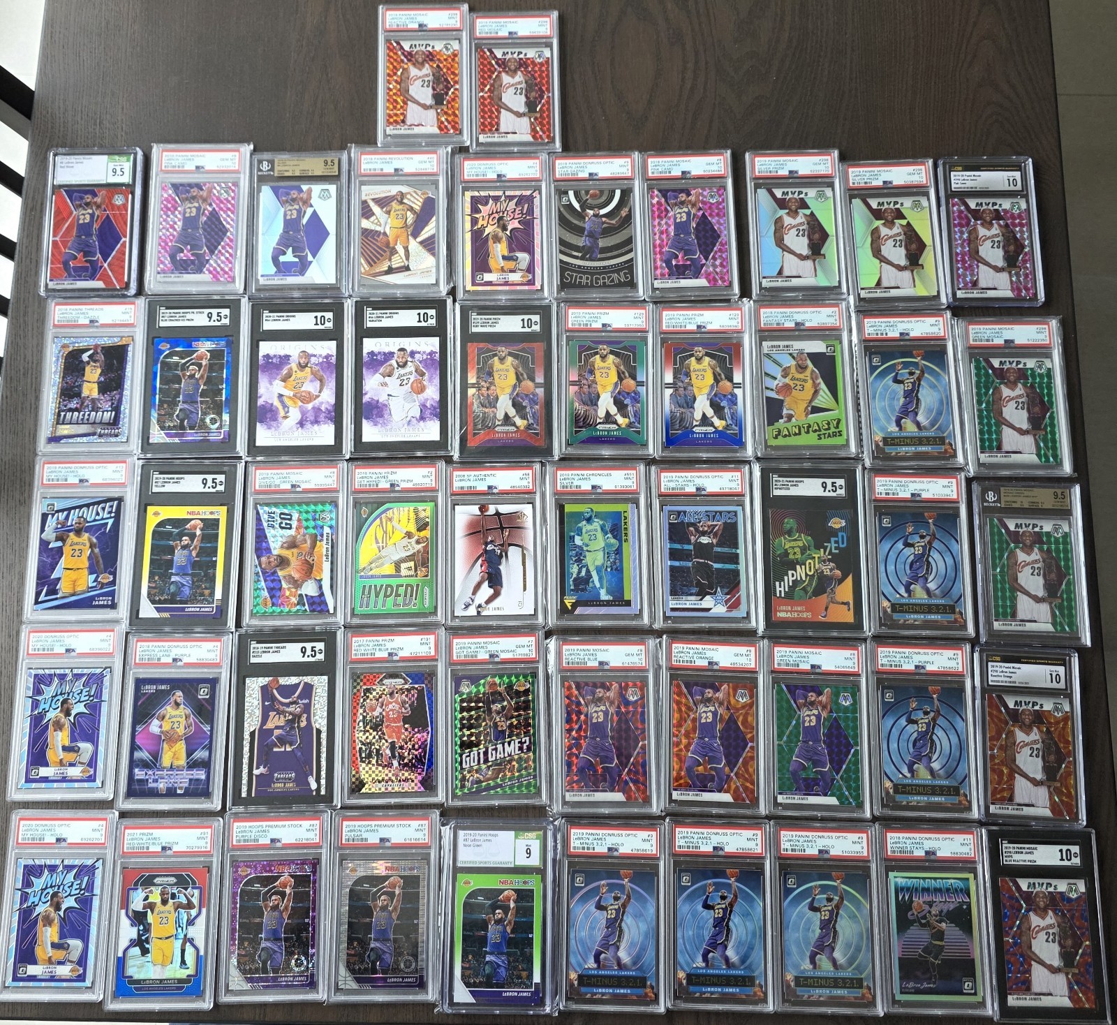 MASSIVE Lebron James LOT (52) All PSA 9 or Higher Refractor,  Silver Prizm