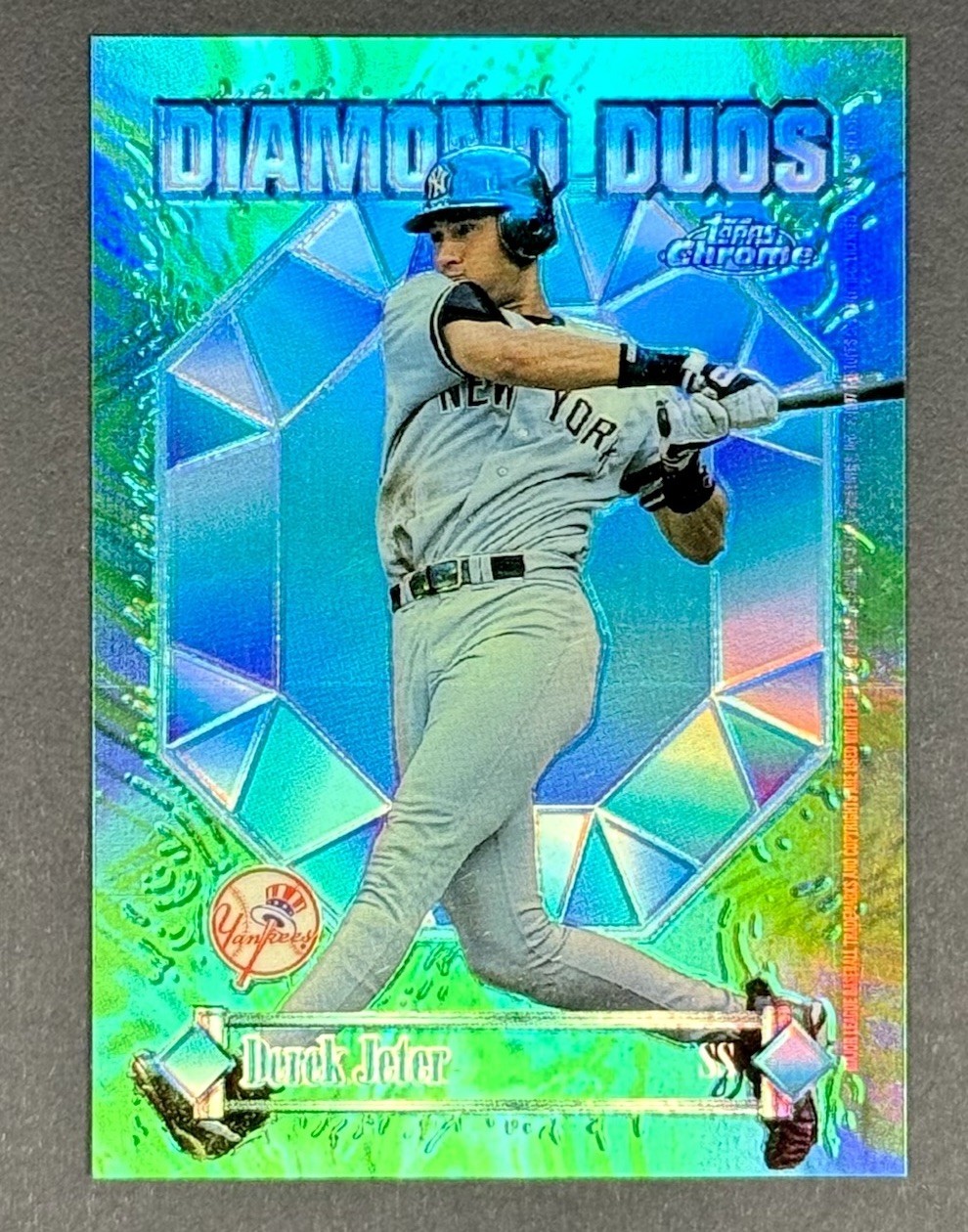 Derek Jeter 1999 Topps Chrome Diamond Duos Refractor Bernie Williams Yankees