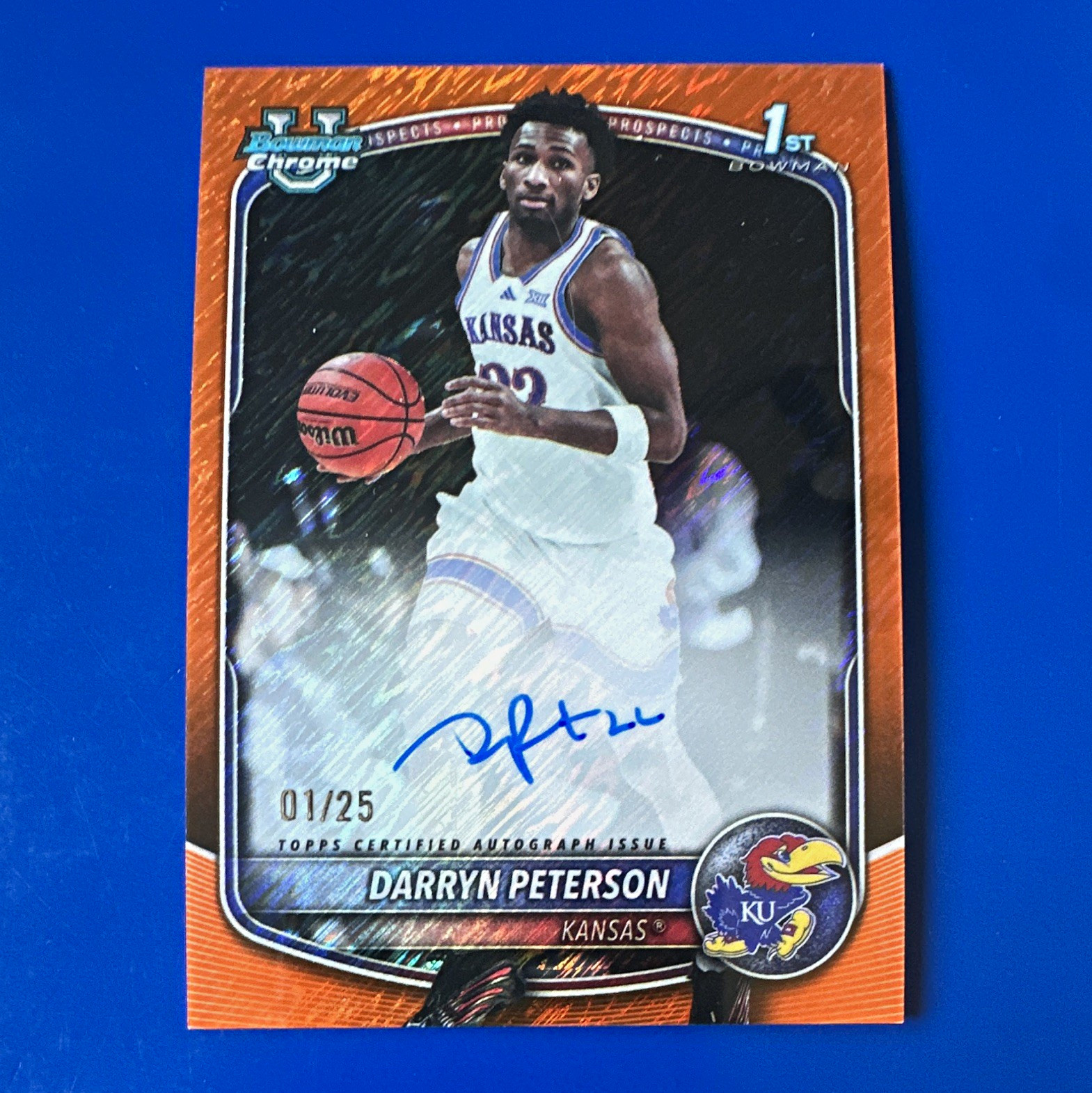 2025-26 Bowman Chrome Darryn Peterson Orange Shimmer Auto CPA-DP🔥#1/25🔥 1st OP