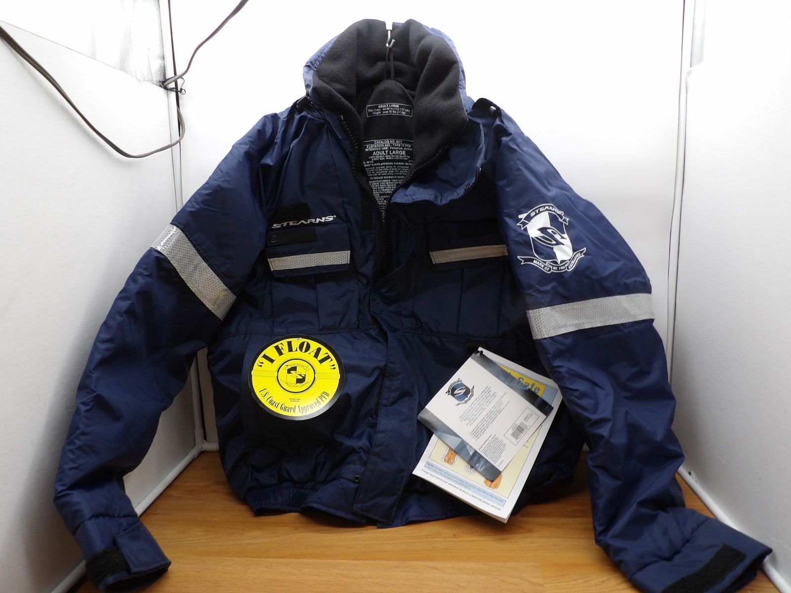 Stearns I077 Adult Large Flotation Aid Type III PFD Safety Rescue Jacket Blue Stearns I077 Adult Large Flotation Aid Type III PFD Safety Rescue Jacket Blue
