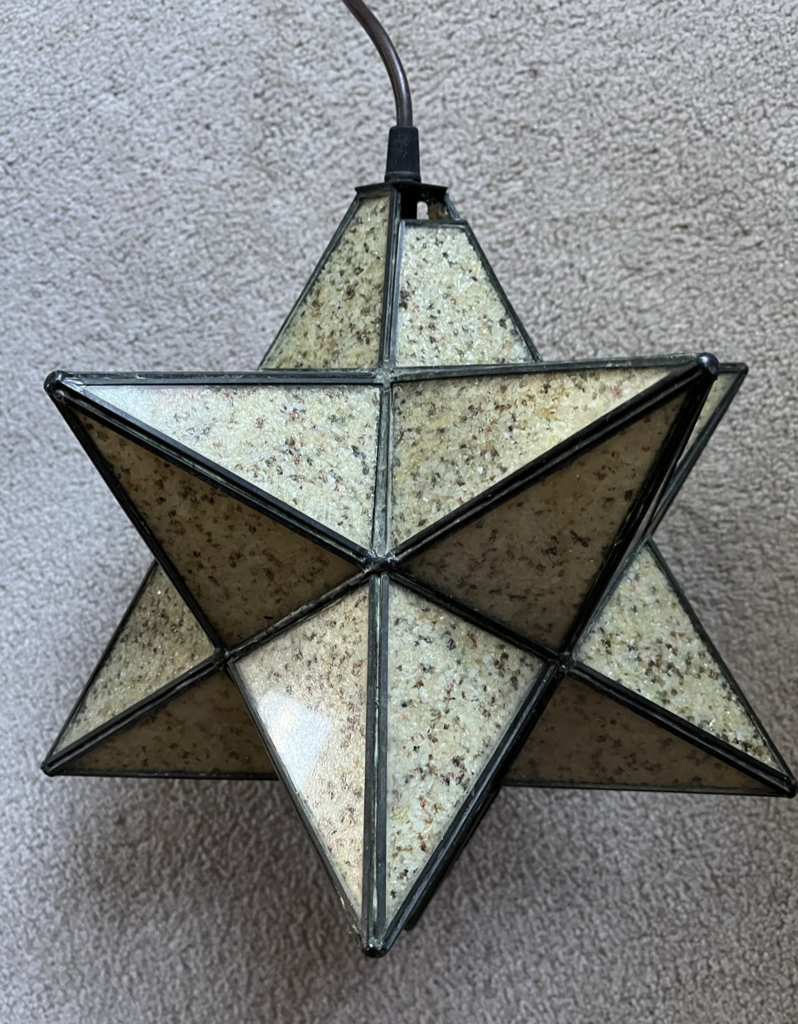 Vintage Moravian Star Pendant Light with Sanded Interior for a Terrazzo Effect