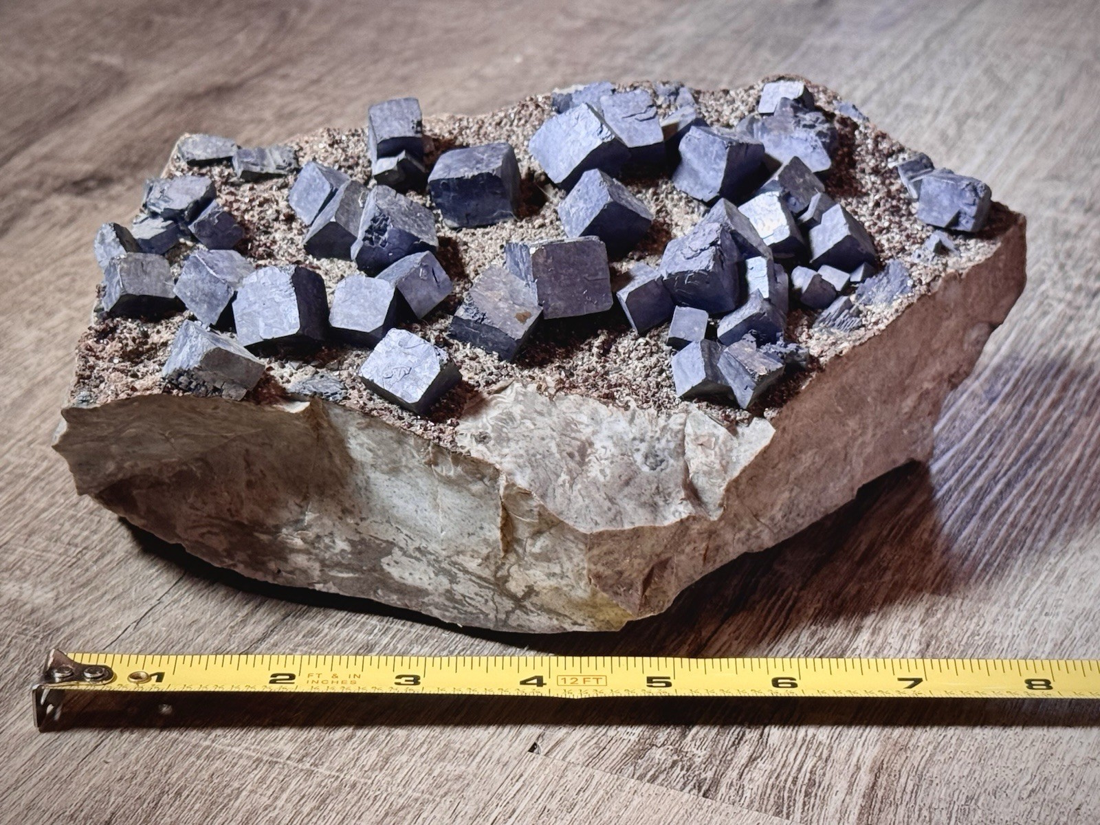 Museum Grade Cubic Galea Purple Fluorite Quartz On Matrix. Old Estate Sale Rock