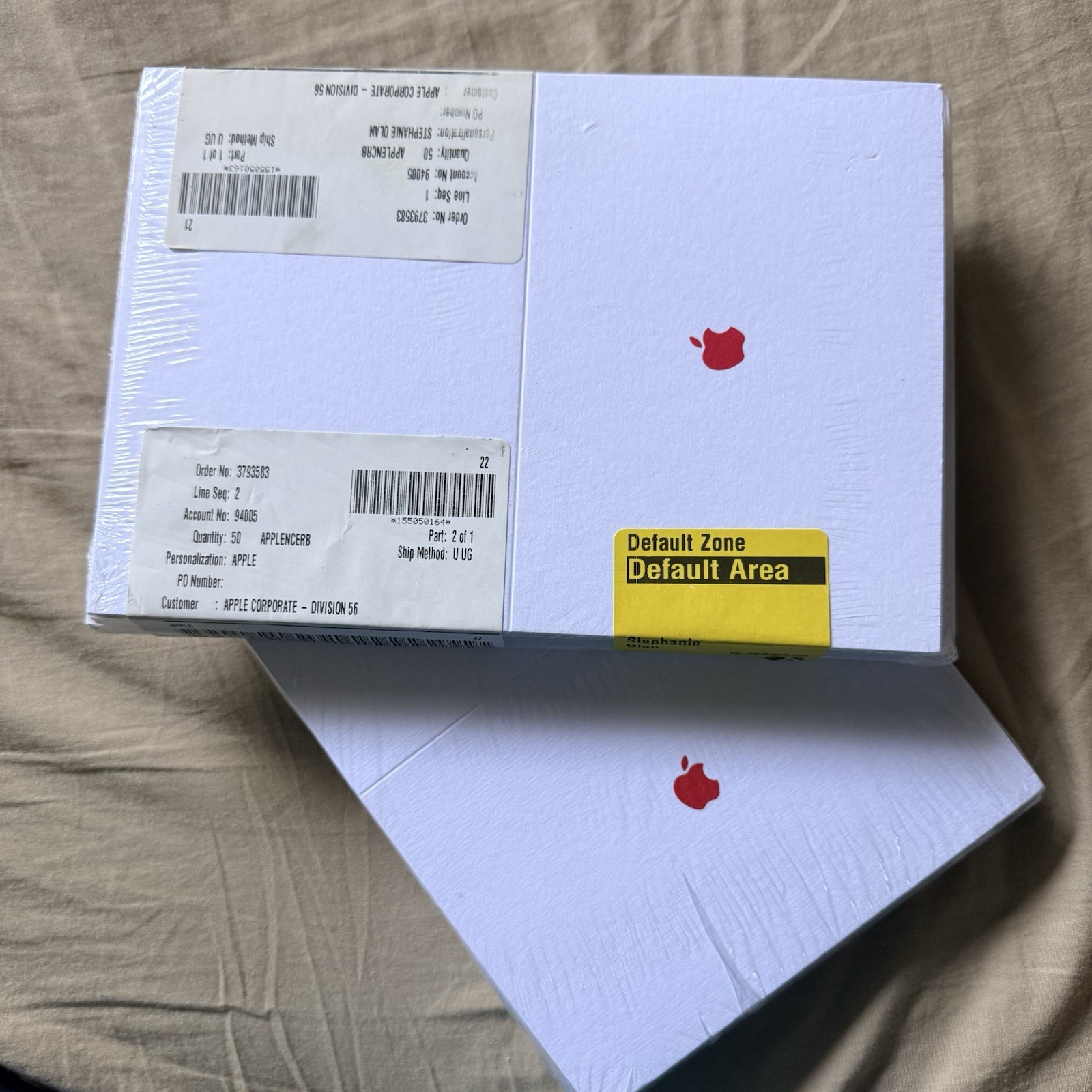 Vtg Apple Corporate Stationery Card Envelope Lot One Apple Park Way Cupertino 2p