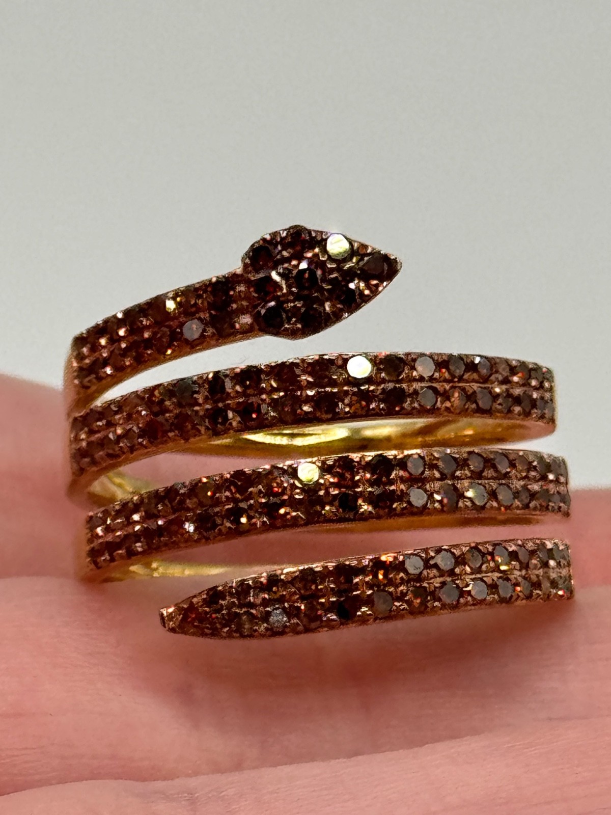Rarities Carol Brodie Sterling Silver Vermeil Snake Ring Size 9
