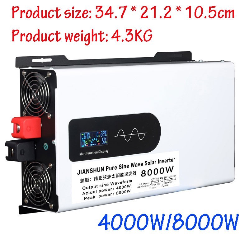 Pure Sine Wave Inverter 5000W 8000W Off Grid 12V 24V 48V 72V to 110V/220V 12000W